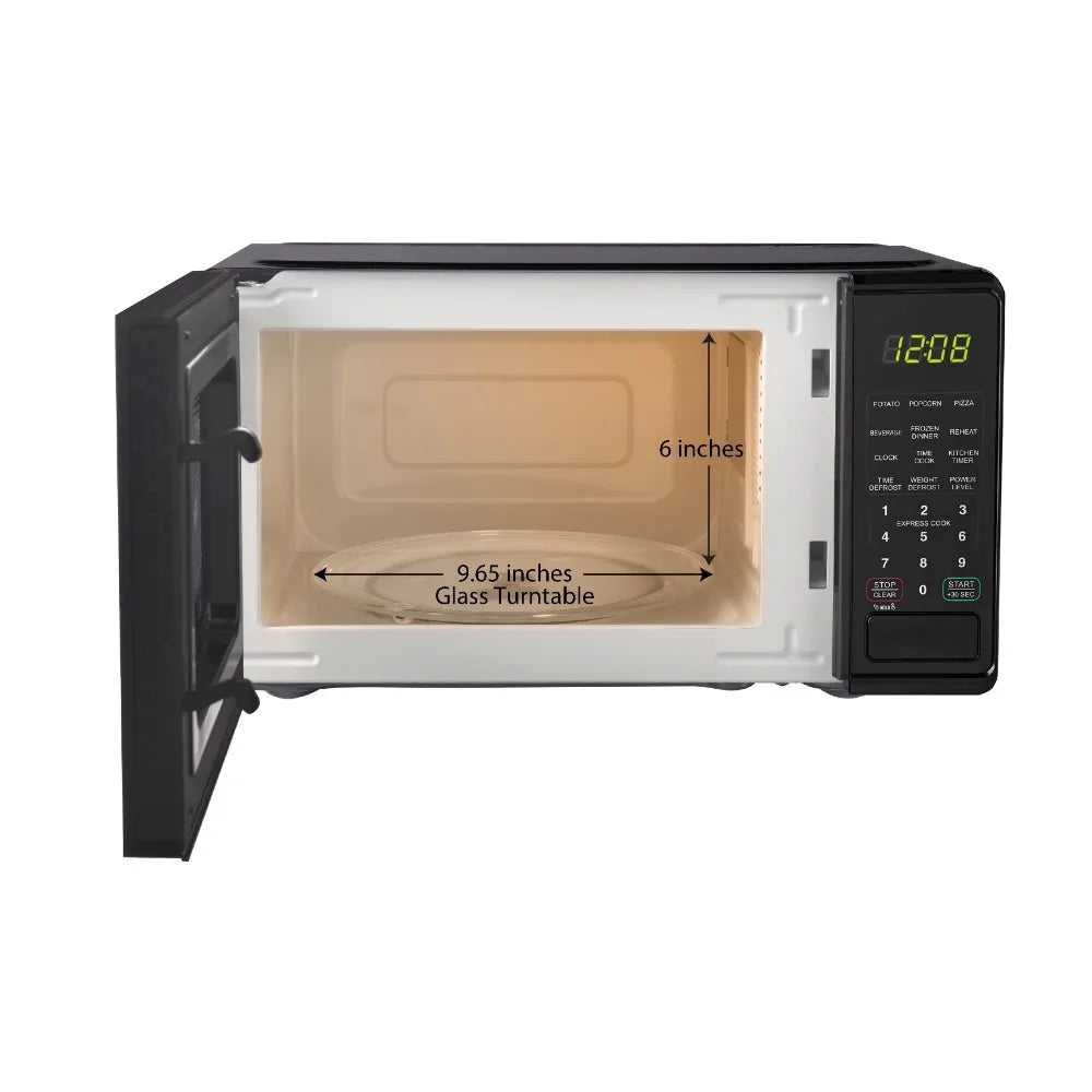 Countertop Microwave Oven, 700 Watts, Black, New, LED Display