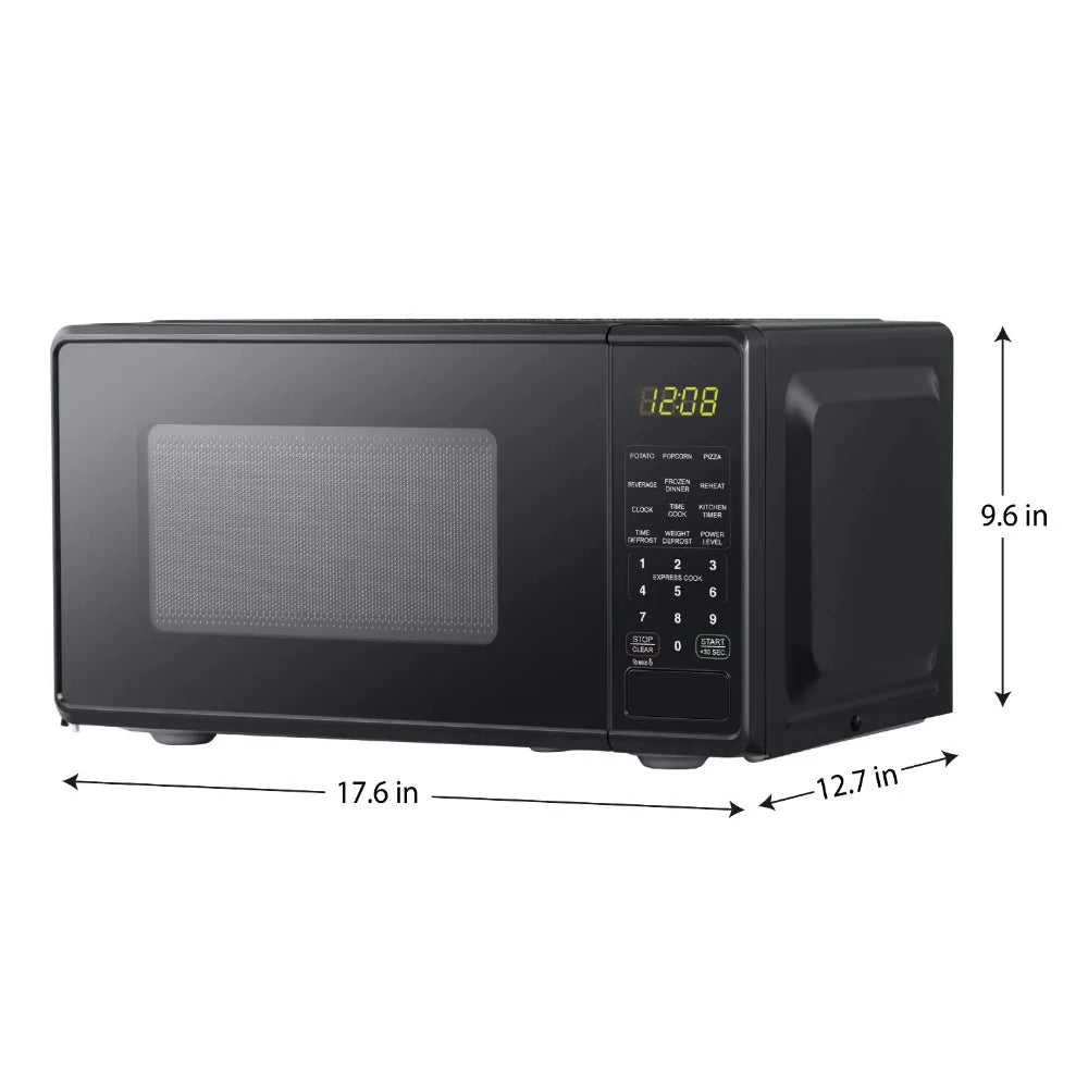 Countertop Microwave Oven, 700 Watts, Black, New, LED Display