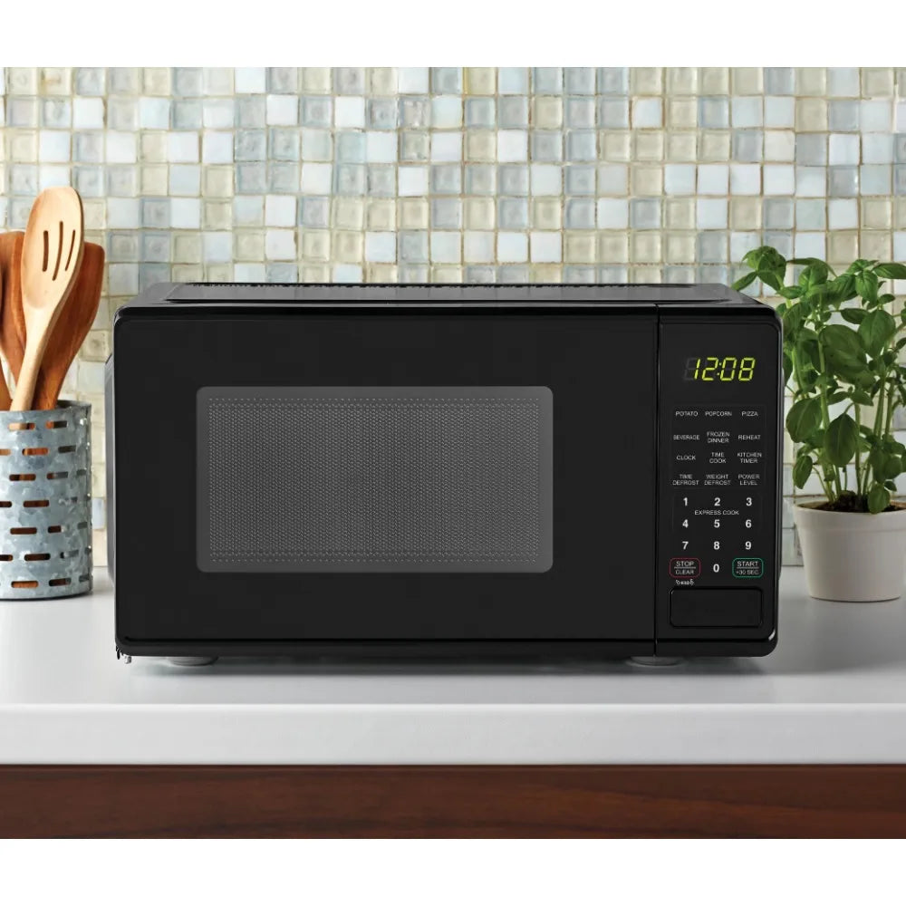 Countertop Microwave Oven, 700 Watts, Black, New, LED Display