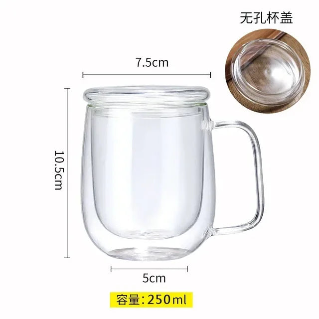 Double Wall Glass Cups: 80-450ml. Perfect for Hot and Cold Beverages.