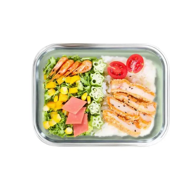 Multi-Grid Glass Lunch Box Food Storage and Meal Prep Container