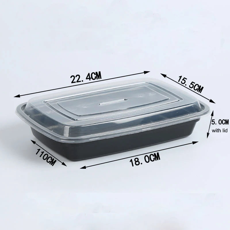 15-Pack Microwave-Safe Meal Prep Containers - Stackable, Disposable