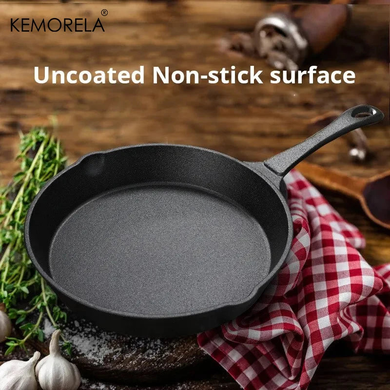 Frying Pan Cast Iron Uncoated Black Stir-Frying Kitchen Utensils