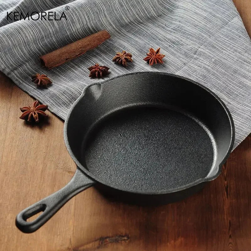 Frying Pan Cast Iron Uncoated Black Stir-Frying Kitchen Utensils