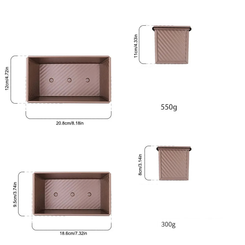 Non-Stick Rectangle Loaf Pan with Lid Aluminized Steel Bread Mould