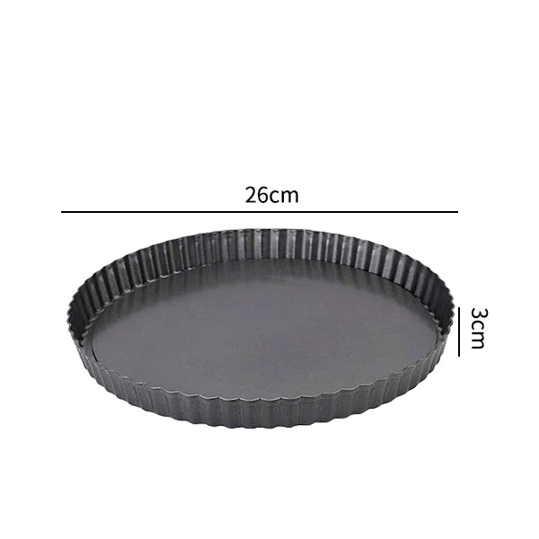 Non-Stick Tart Quiche Flan Pan Molds Round Removable Bottom Fluted