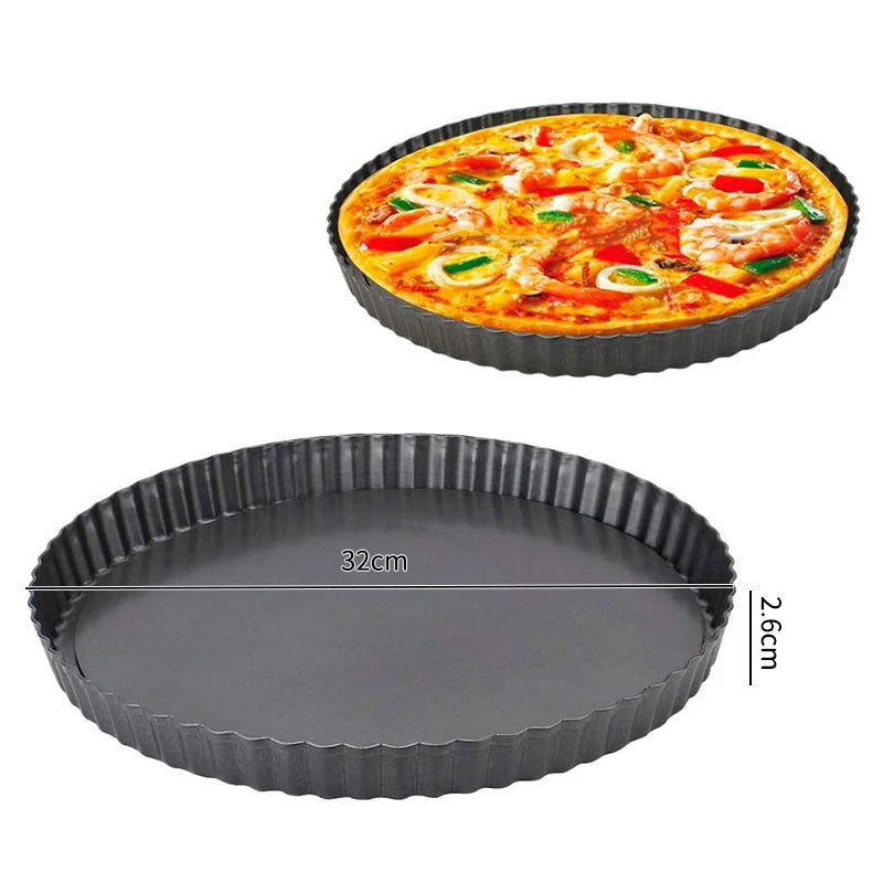 Non-Stick Tart Quiche Flan Pan Molds Round Removable Bottom Fluted