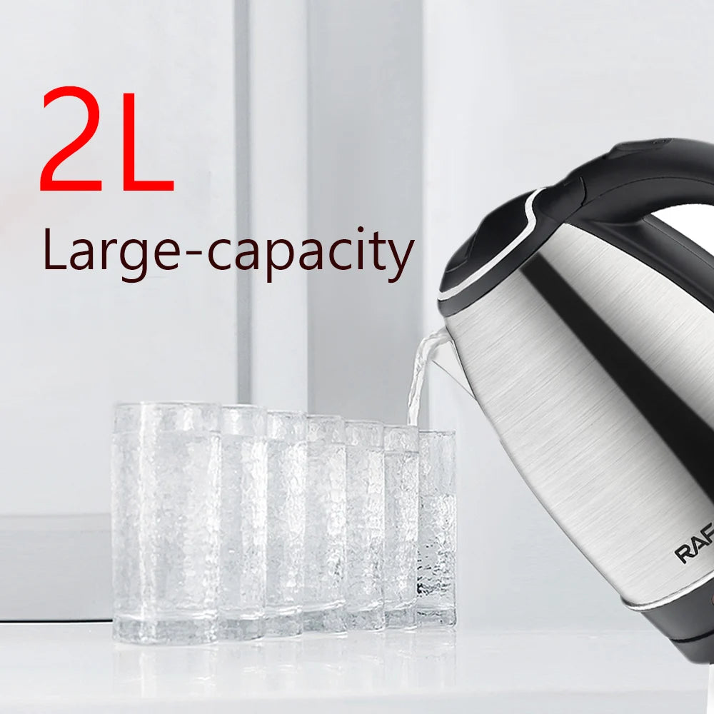 2L 1500W Stainless Steel Electric Kettle for Tea, Coffee, and More