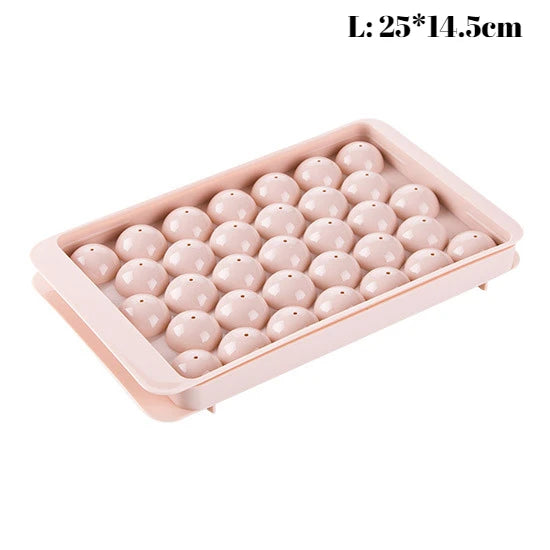 3D Round Ice Cube Tray with Lid - Diamond Style Ice Ball Maker