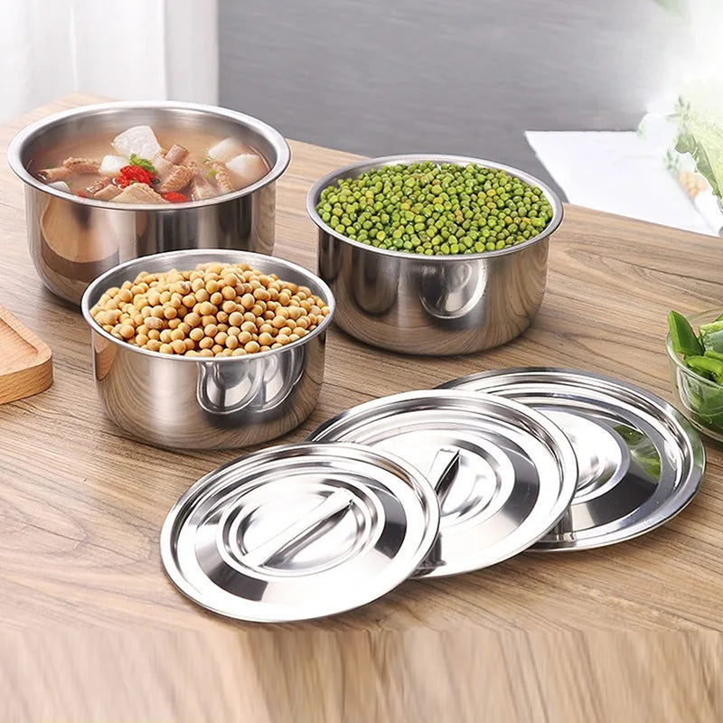 3pcs/set Stainless Steel Soup pot Stock Pot Set Stew Pot Cooking Tools