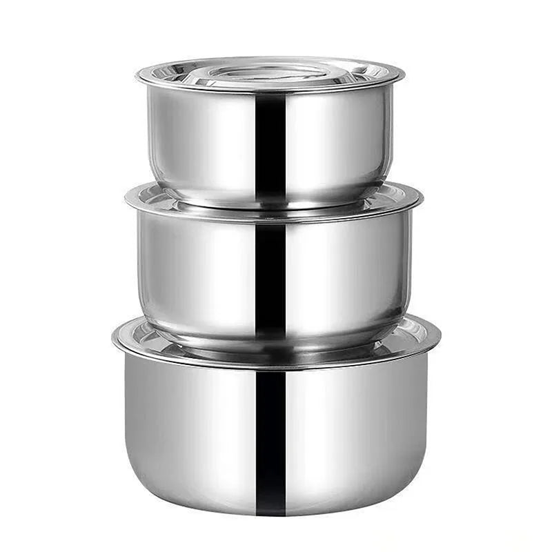 3pcs/set Stainless Steel Soup pot Stock Pot Set Stew Pot Cooking Tools