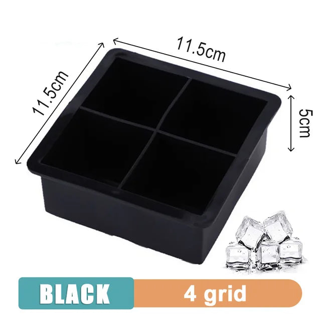 Giant Silicone Ice Cube Tray 4/6/8/15 Grid Food-Grade DIY Ice Maker