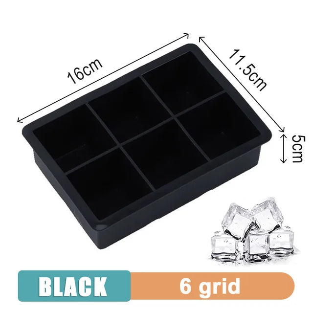 Giant Silicone Ice Cube Tray 4/6/8/15 Grid Food-Grade DIY Ice Maker