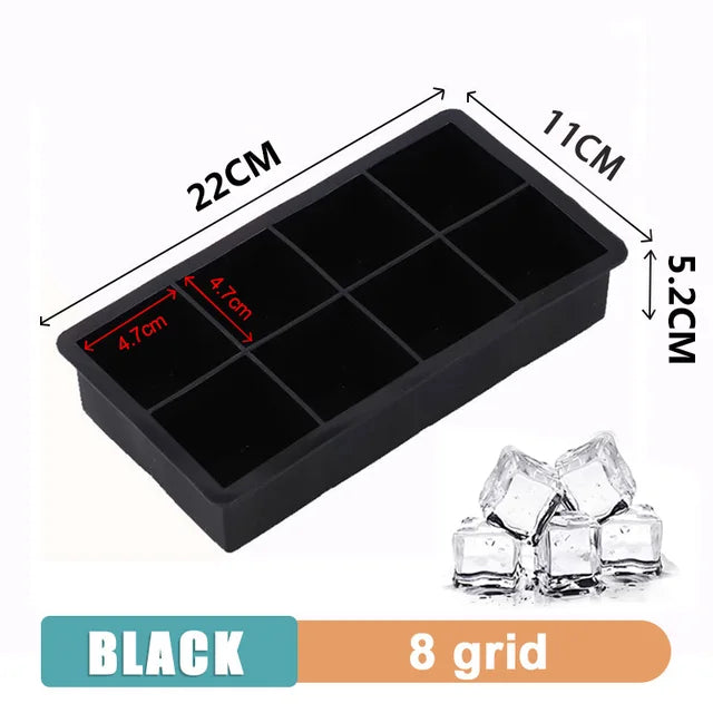 Giant Silicone Ice Cube Tray 4/6/8/15 Grid Food-Grade DIY Ice Maker