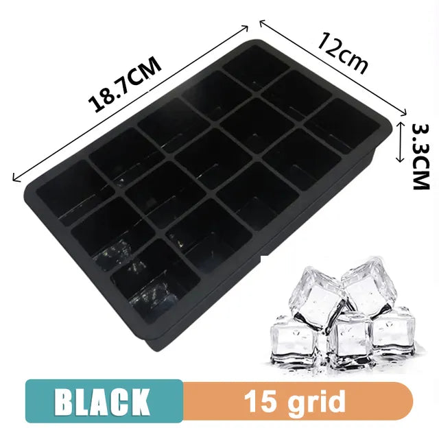 Giant Silicone Ice Cube Tray 4/6/8/15 Grid Food-Grade DIY Ice Maker