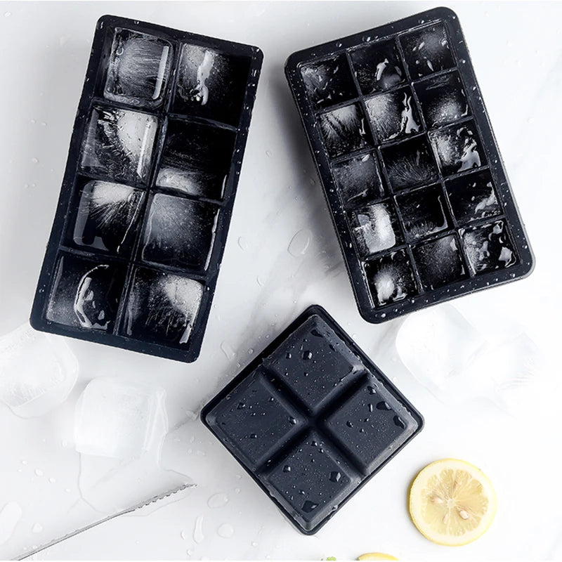 Giant Silicone Ice Cube Tray 4/6/8/15 Grid Food-Grade DIY Ice Maker