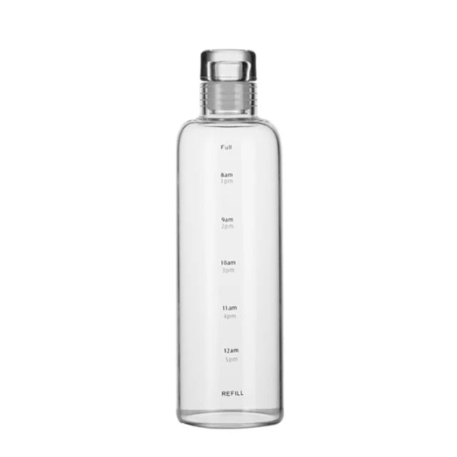 Transparent Plastic Leakproof Water Bottle with Time Marker