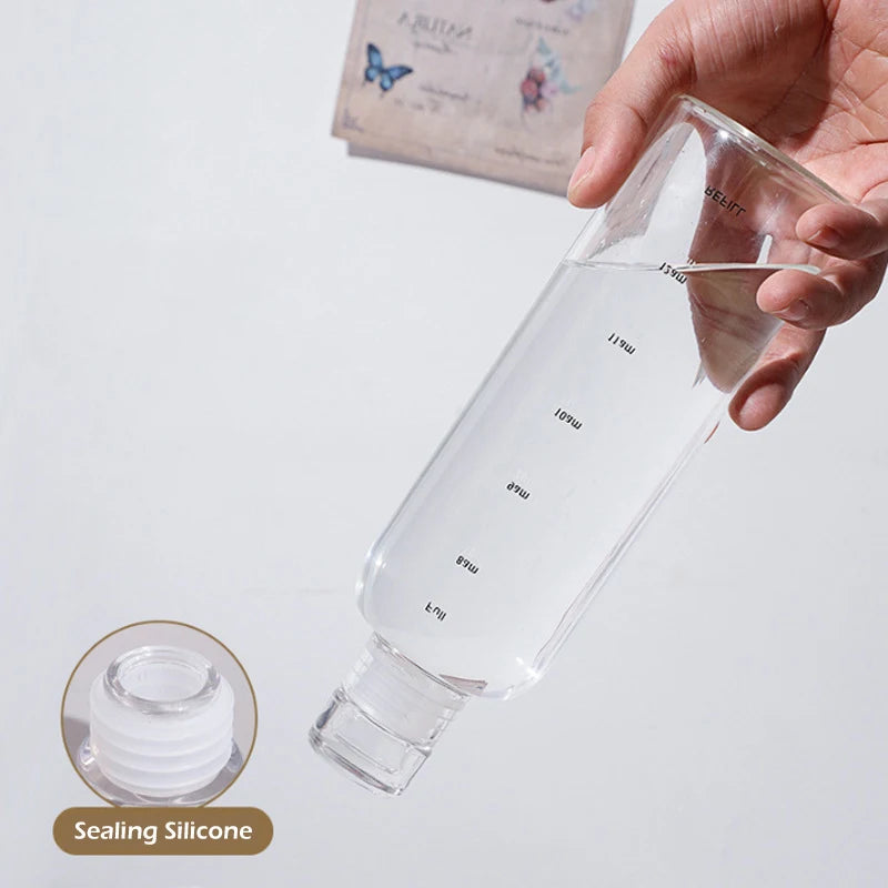 Transparent Plastic Leakproof Water Bottle with Time Marker