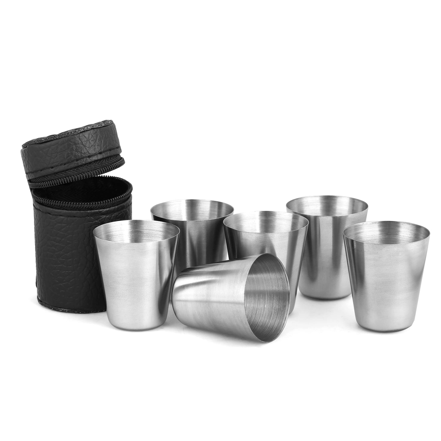 6Pcs Stainless Steel Cups Mini Set Glasses For Whisky Wine