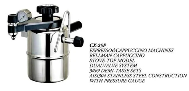 Bellman Cappuccino CX-25P dual valve stainless with pressure gauge