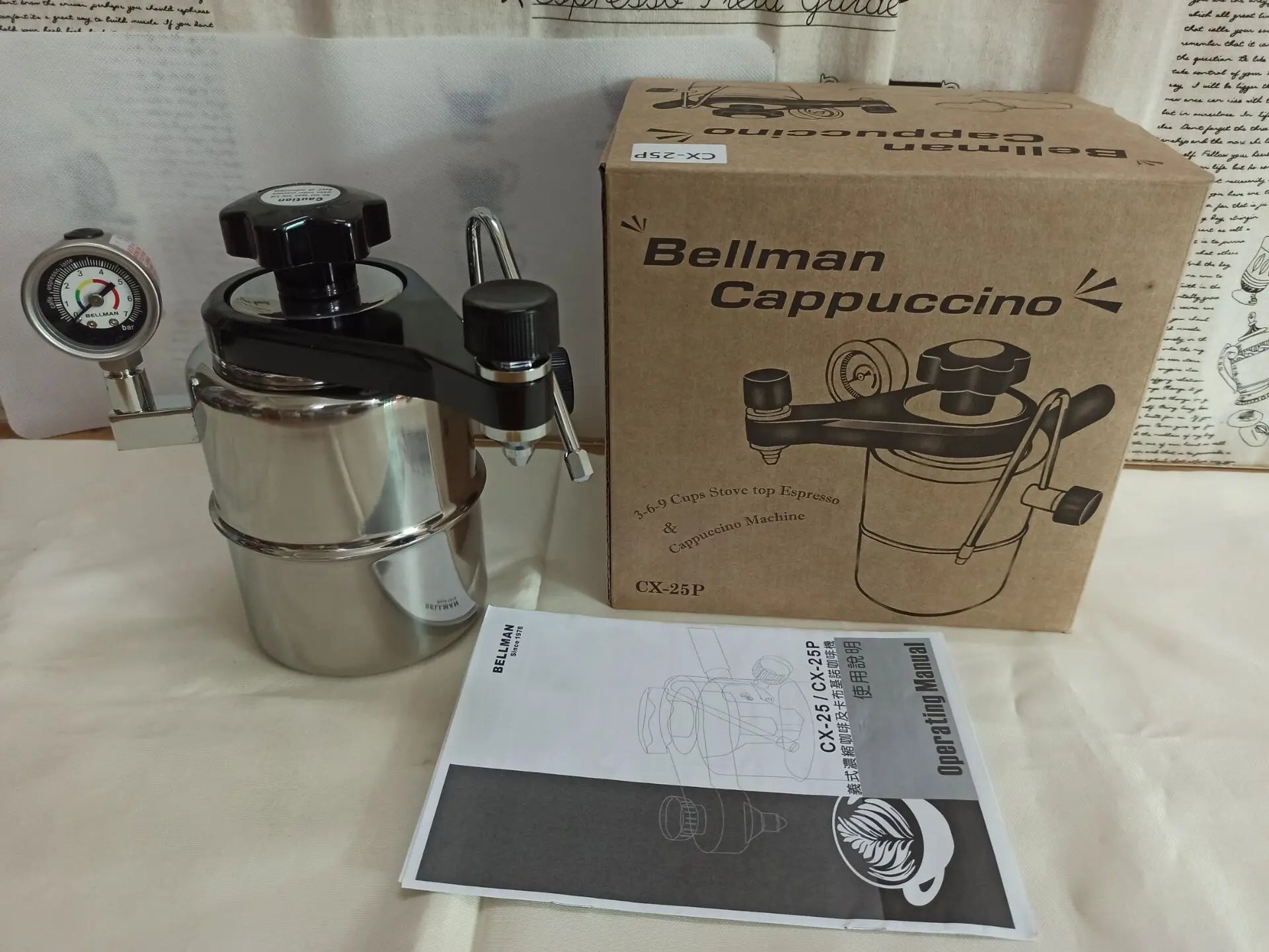 Bellman Cappuccino CX-25P dual valve stainless with pressure gauge