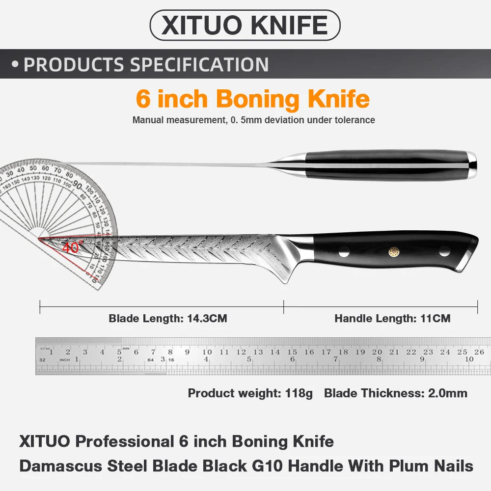 Boning & Fillet Sharp knife , Curved, Flexible, Poultry, and Meat