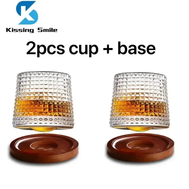 Creative Whiskey Glasses Durable Spinning Glassware