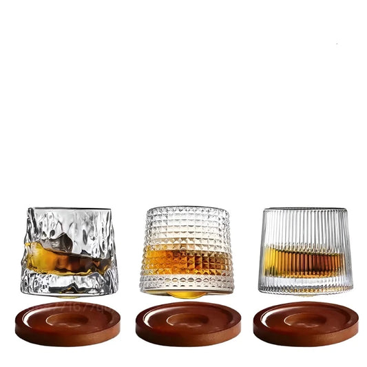 Creative Whiskey Glasses Durable Spinning Glassware