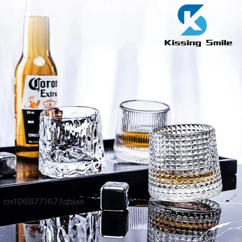 Creative Whiskey Glasses Durable Spinning Glassware