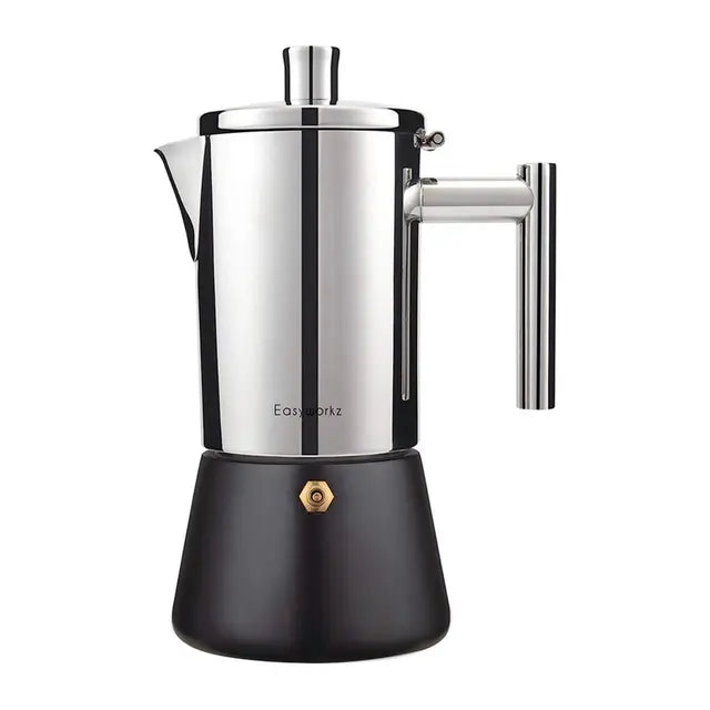 Easyworkz Diego Stovetop Espresso Maker 4-Cup Stainless Steel Moka Pot