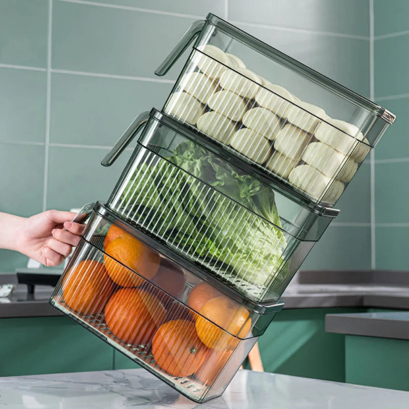 Fridge Organizer Storage Boxes for Vegetable, Fruit and Pantry Storage