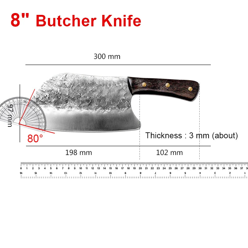 Handmade Forged Kitchen Knife Chef Knife High-carbon Bone Chopper