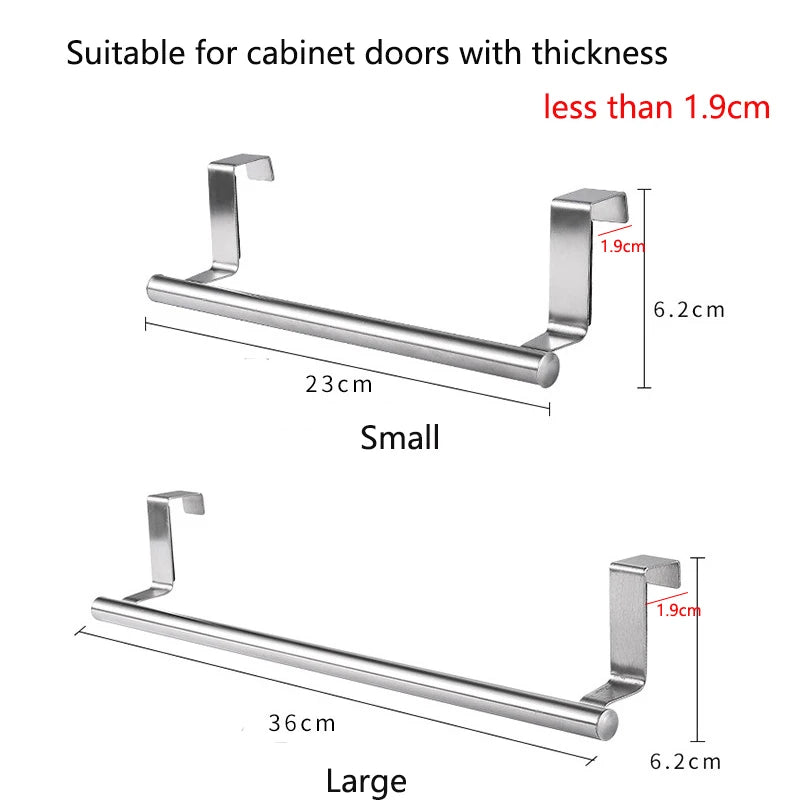 Kitchen Cabinet Door Towel Bar Stainless Steel Towels Hooks