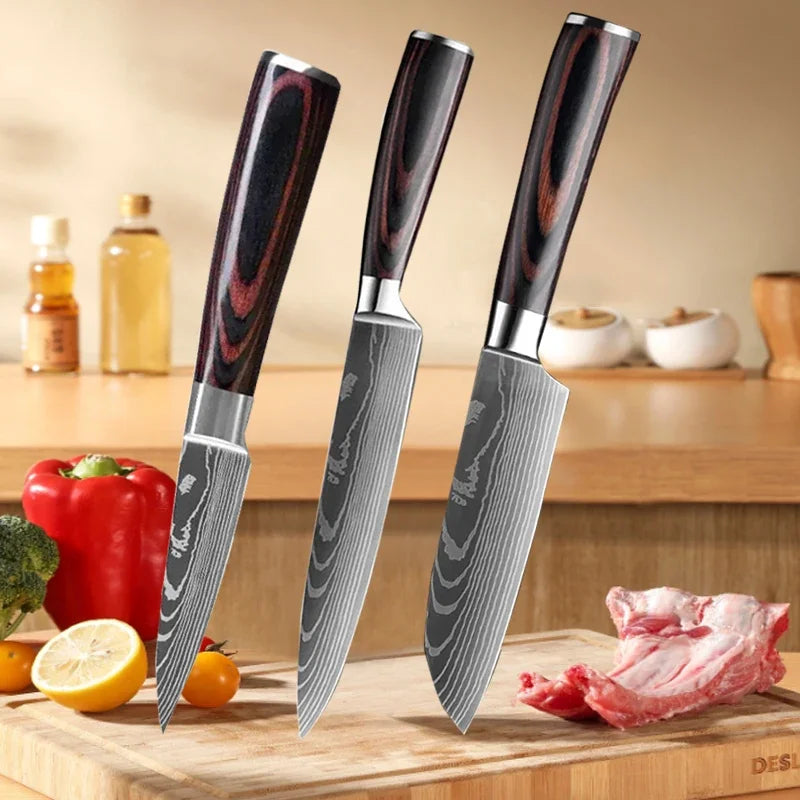 Kitchen Knife - Professional Utility Knife and Santoku Meat Cleaver.