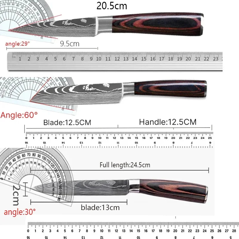 Kitchen Knife - Professional Utility Knife and Santoku Meat Cleaver.