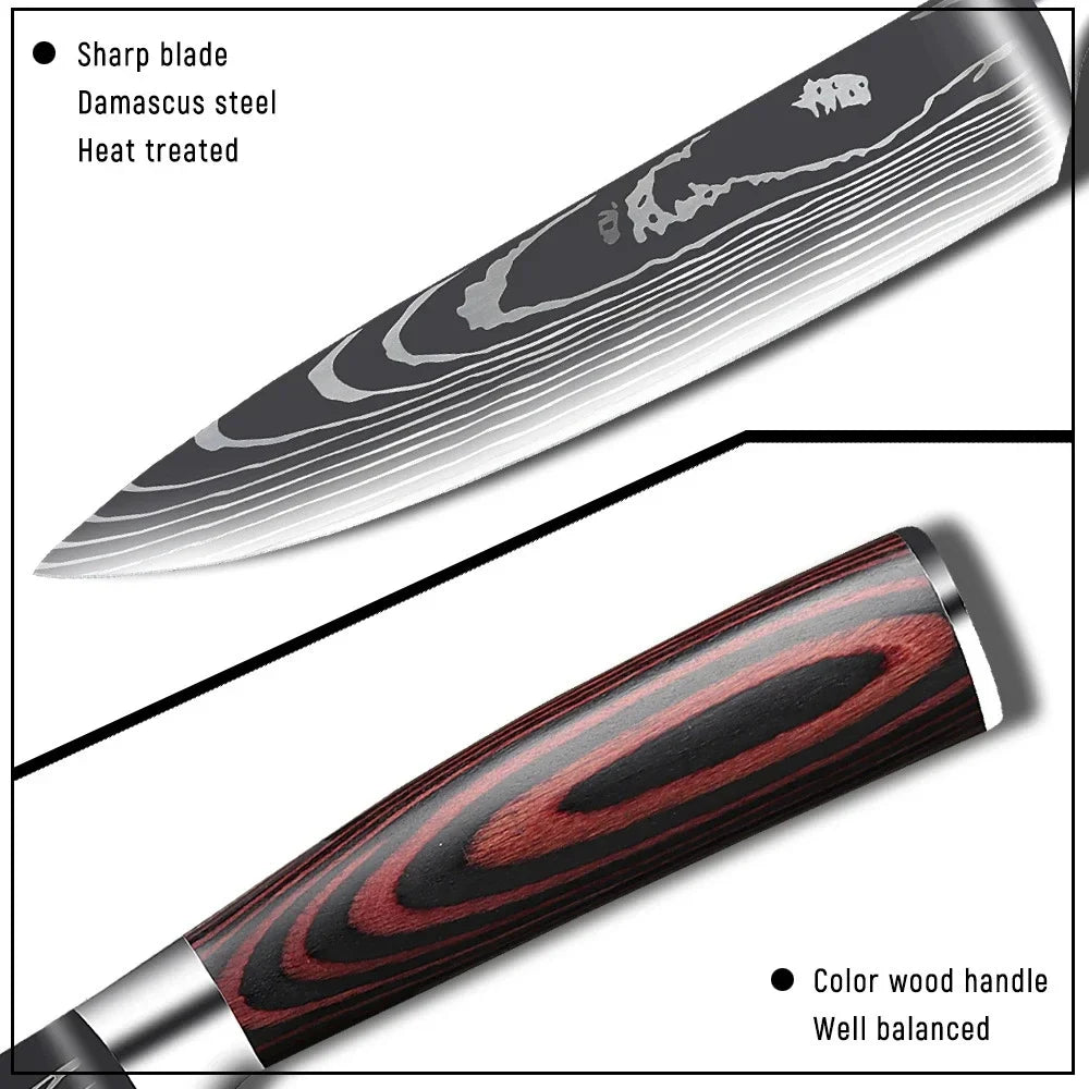 Kitchen Knife - Professional Utility Knife and Santoku Meat Cleaver.