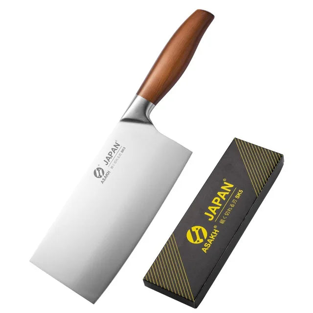 Stainless Steel Kitchen Knife Set with Cleaver and Japanese Chef Knife