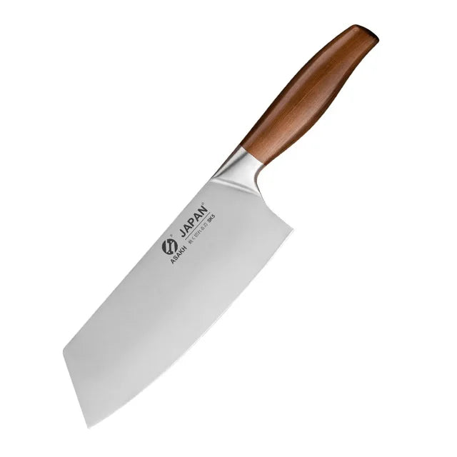 Stainless Steel Kitchen Knife Set with Cleaver and Japanese Chef Knife