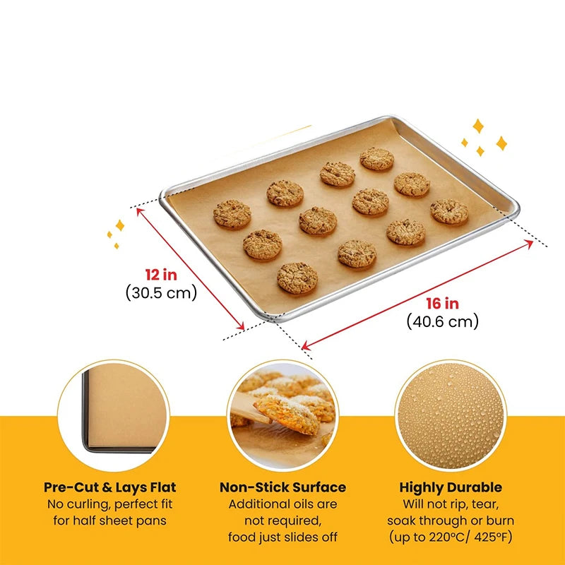 100 Pcs Parchment Paper Baking Sheets Non-Stick Baking Paper