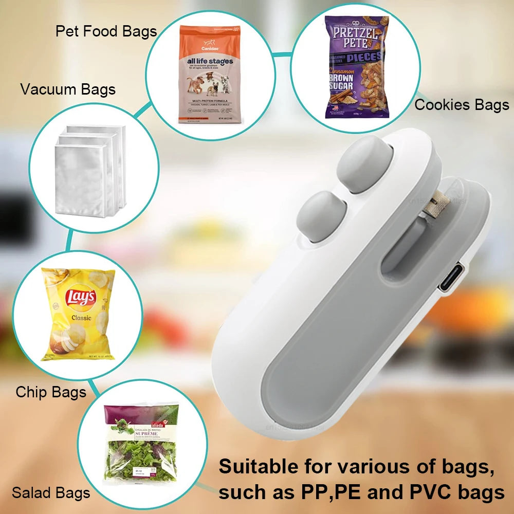 Mini Heat Bag Sealing Machine - Handheld Food Packaging Heat Sealer