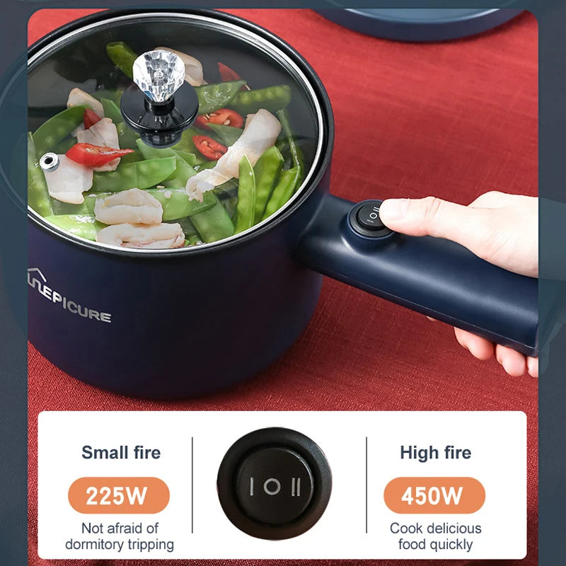 1.8L Multifunction Cooker: Rice Cooker and Hot Pot with Non-Stick Pan