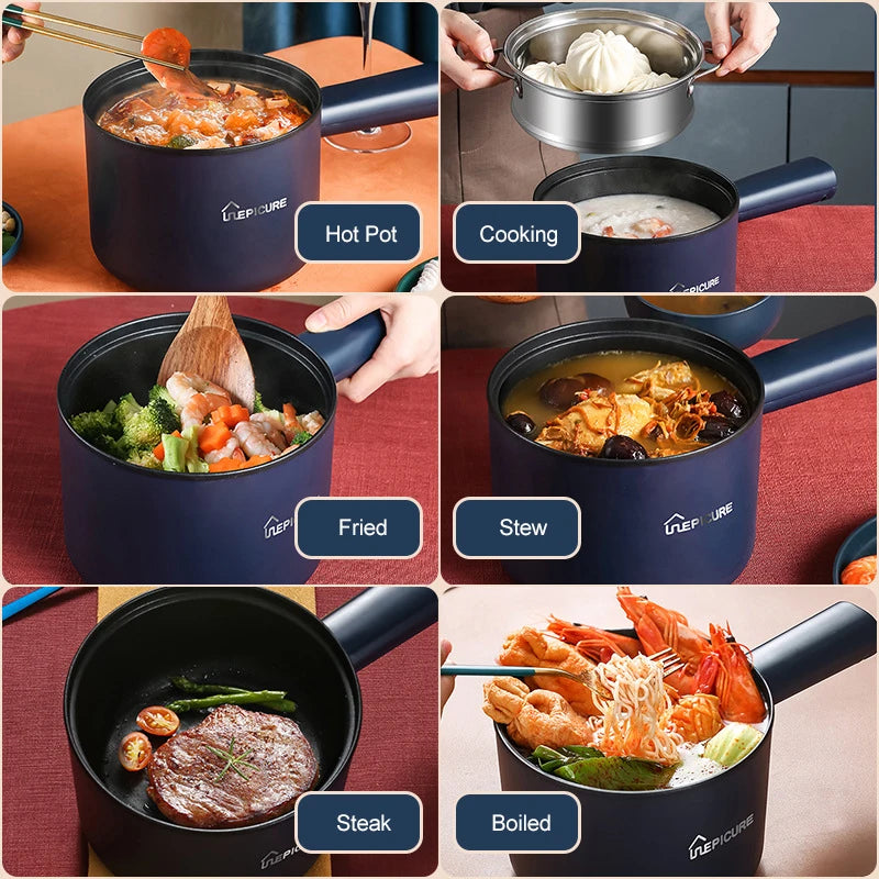 1.8L Multifunction Cooker: Rice Cooker and Hot Pot with Non-Stick Pan