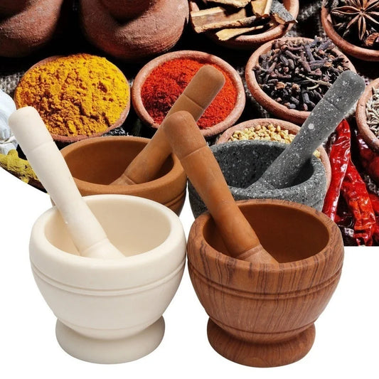 Resin Mortar and Pestle for Grinding Herbs, Garlic, and Spices