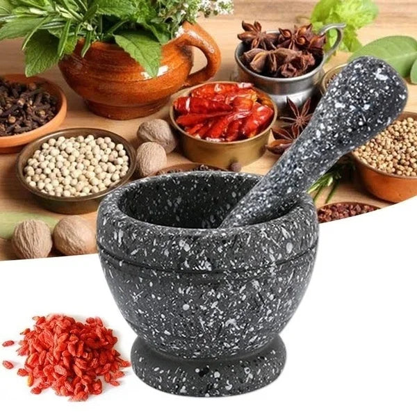 Resin Mortar and Pestle for Grinding Herbs, Garlic, and Spices