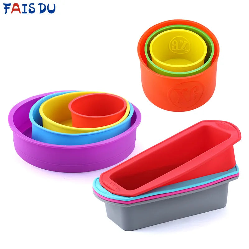 Silicone Cake Mold Round Shape Rectangular Muffin Cupcake Baking Pans