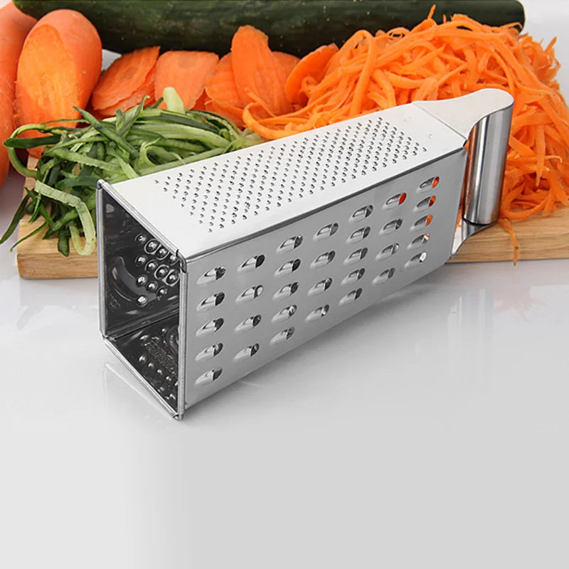 Stainless Steel 4-Sided Grater - Vegetable and Cheese Slicer