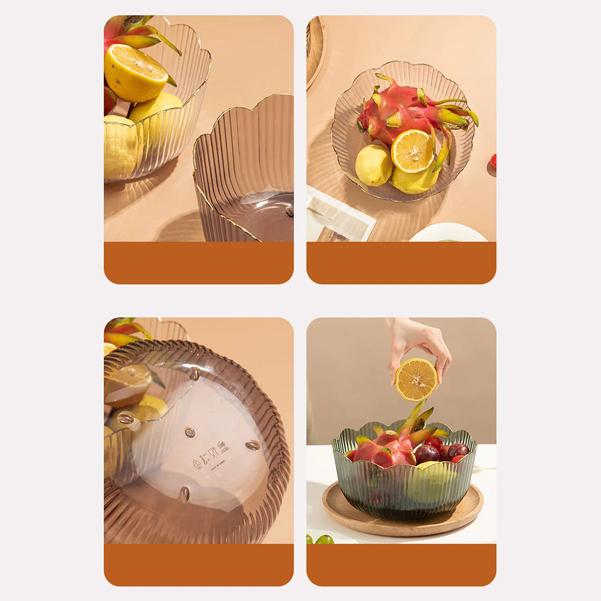 Plastic Salad Mixing Bowl Large-Capacity Transparent Bowl for Kitchen