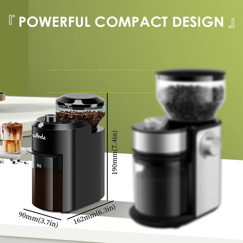 Electric Burr Coffee Grinder Adjustable Burr Mill Coffee Bean Grinding